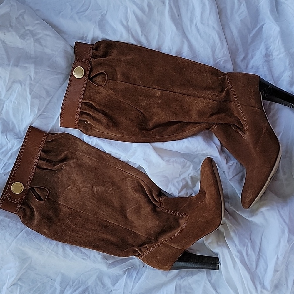 Michael Kors Honey Harvest Slouch Heel Boots Leather 8m